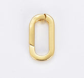 18K Gold Filled Carabiner Spring Push Clasp, Screw Clasp Oval Lock, Interlocking Oval Lock Clasp, Push Gate Clasp, 14x7mm, CL502